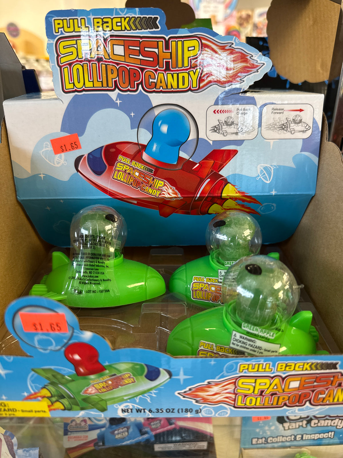 Pull Back Spaceship Lollipop Candy