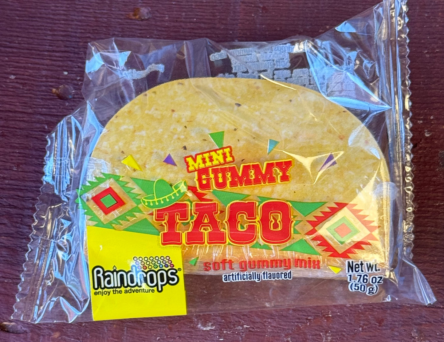 Mini gummy taco