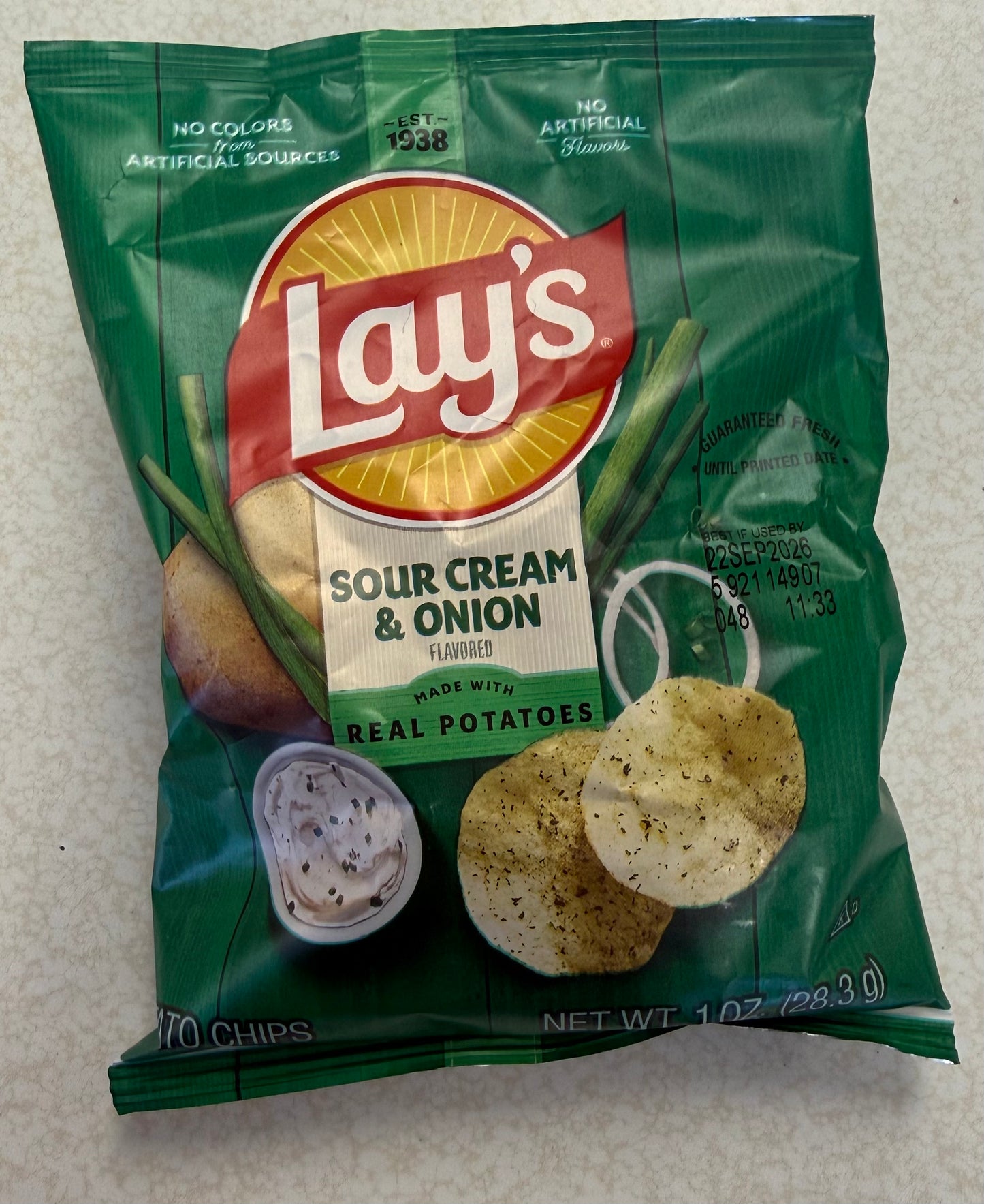 Lay’s sour cream & onion 1oz bag