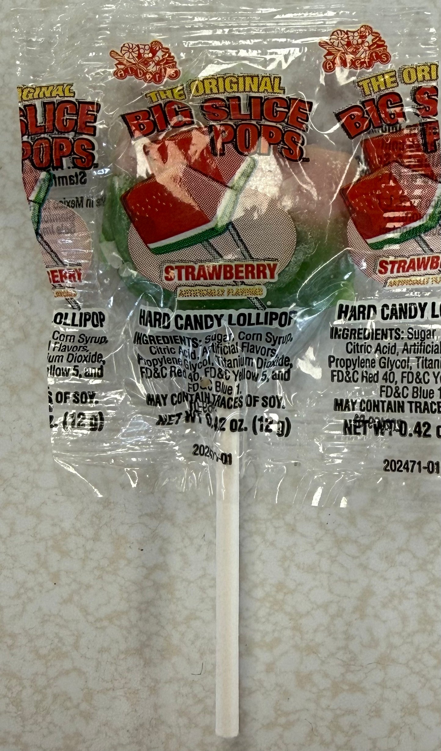 Big slice strawberry lollipop