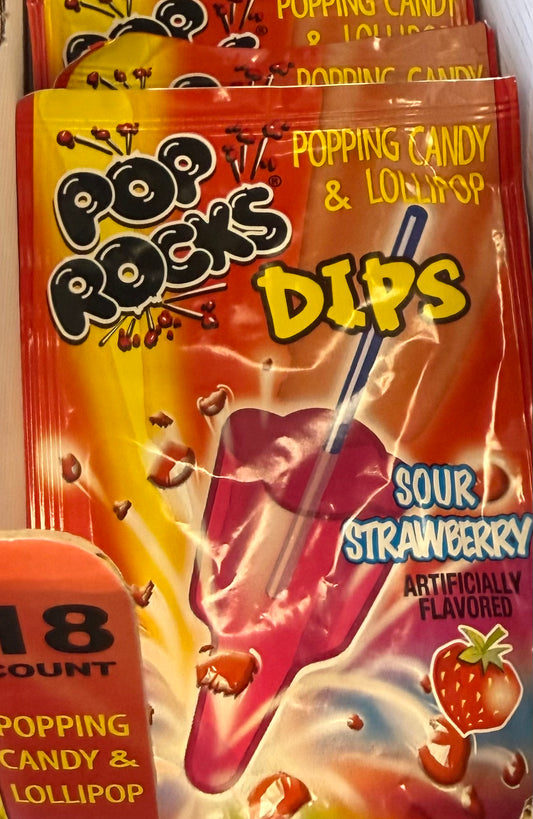 Pop rocks dips sour strawberry