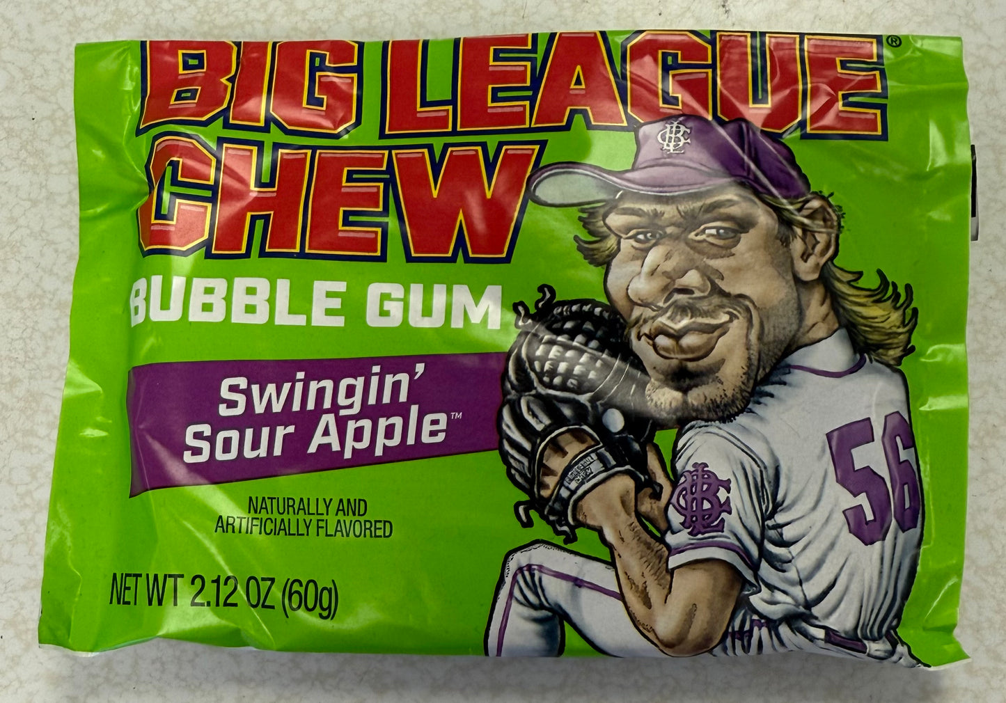 Big league chew swingin’ sour apple