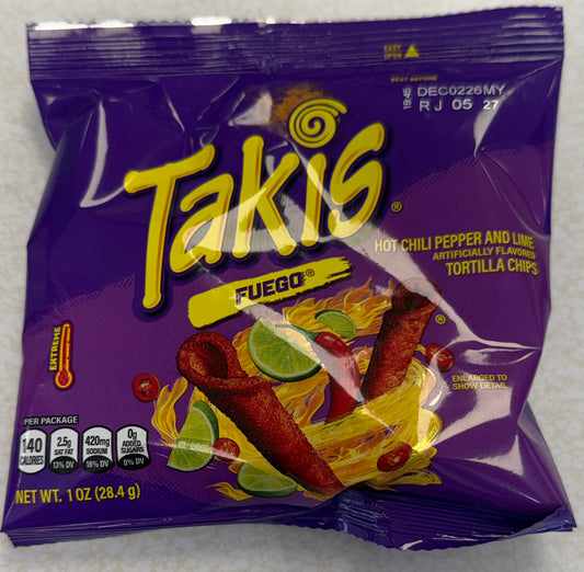 Takis fuego hot chili pepper & lime
