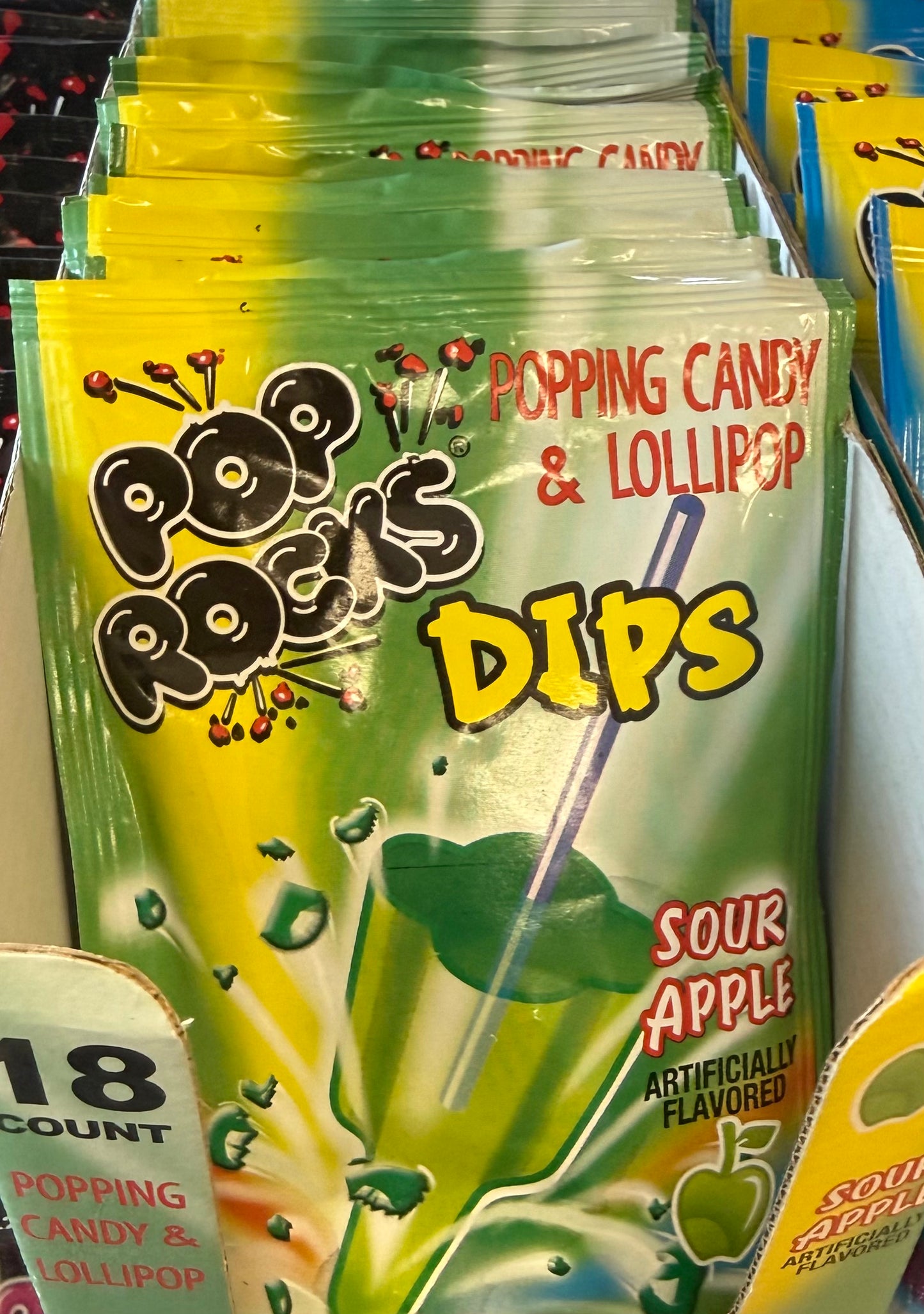 Pop rocks dips sour apple