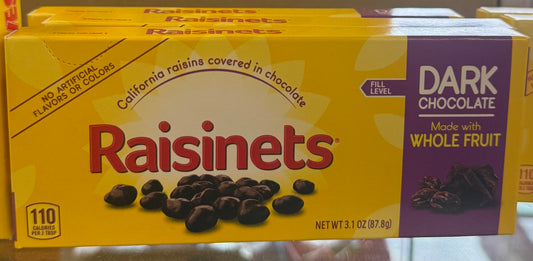 Raisinets dark chocolate theatre box