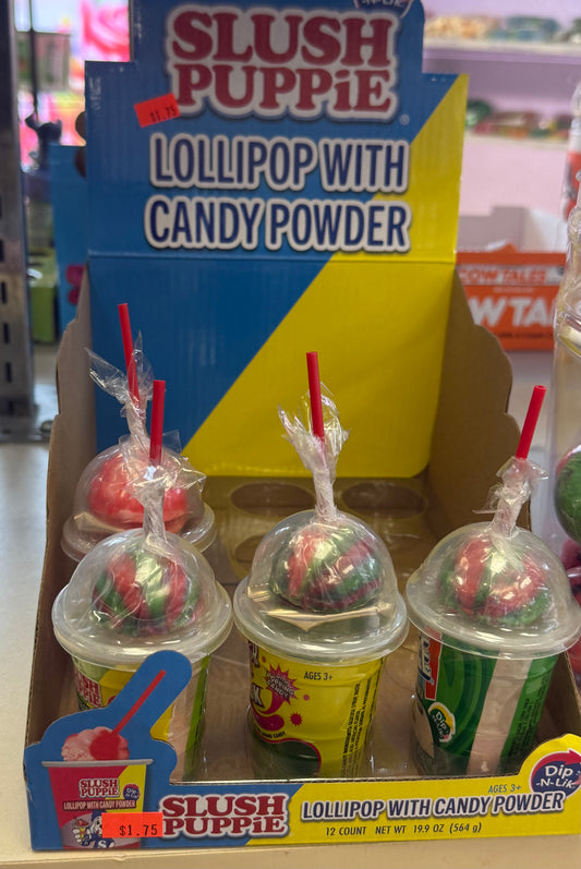 Slush puppy lollipop