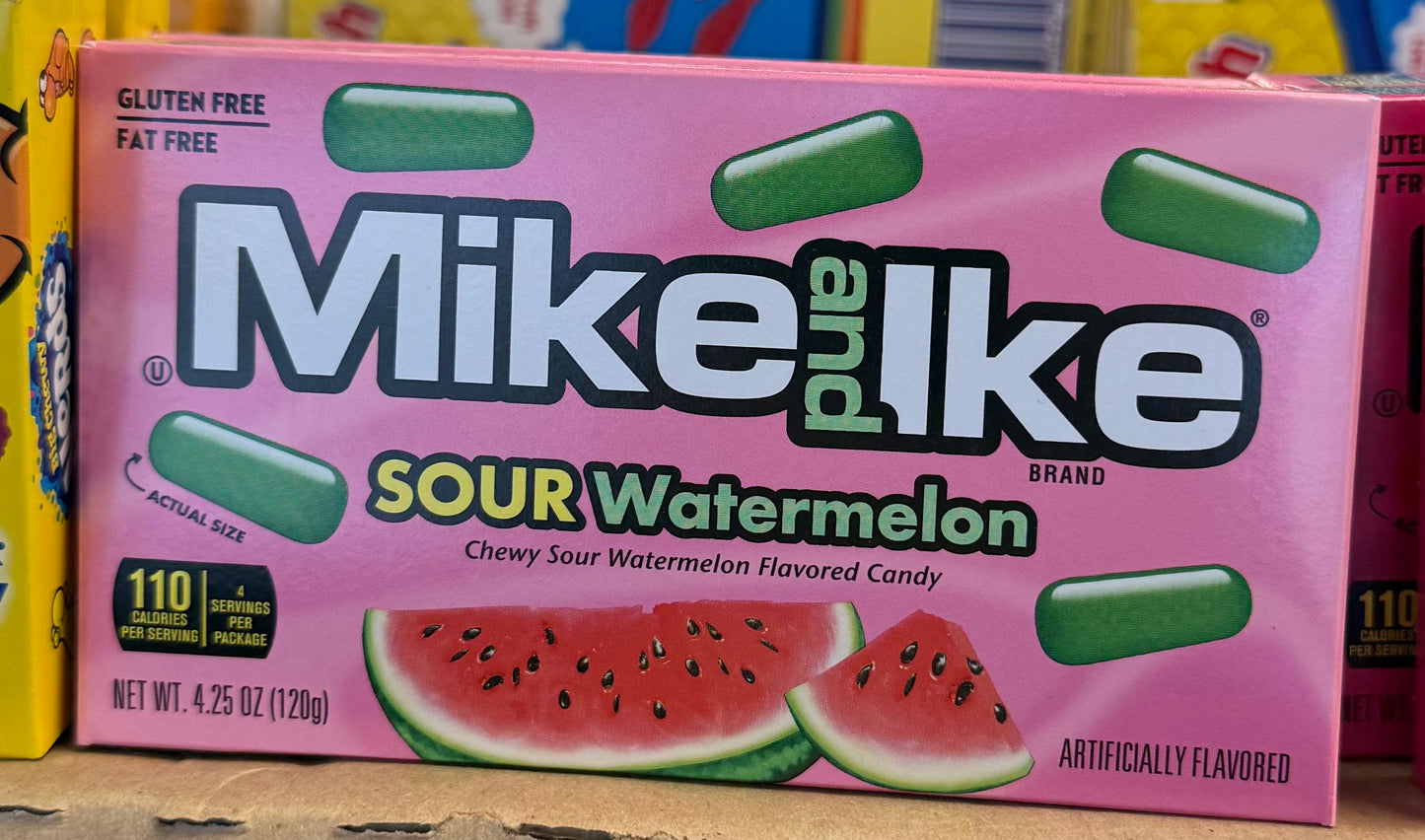 Mike and Ike sour watermelon theatre box
