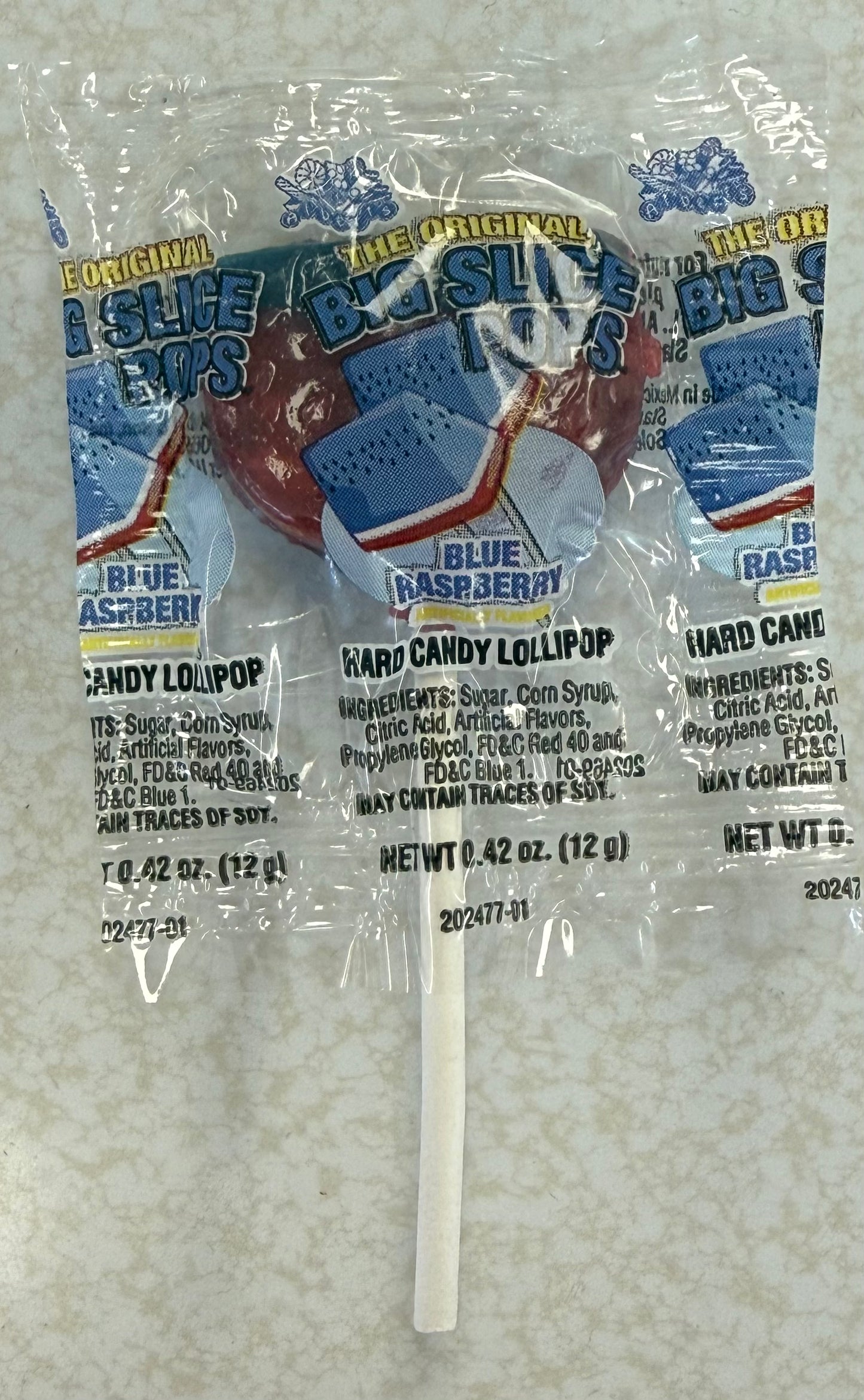 Big slice blue raspberry lollipop