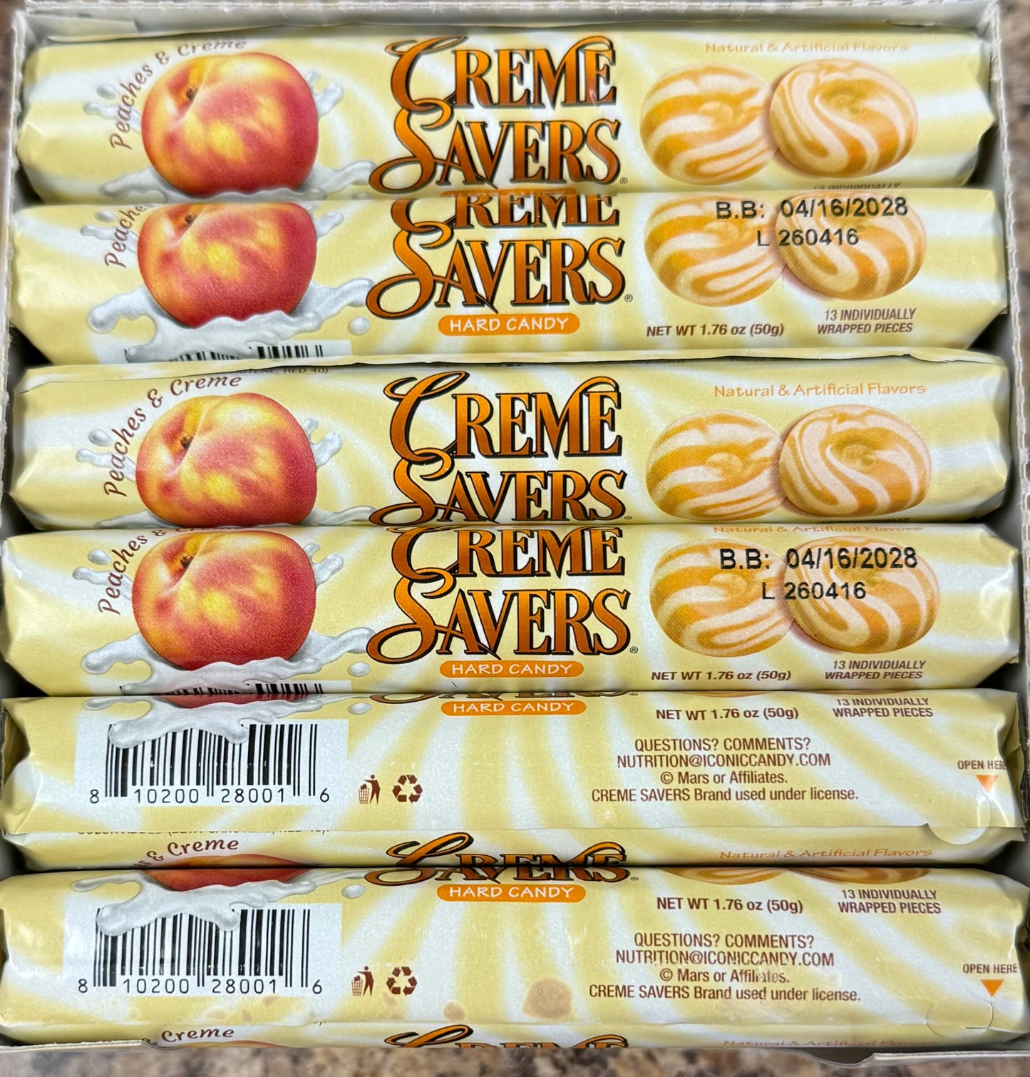 Creme savers peaches and creme