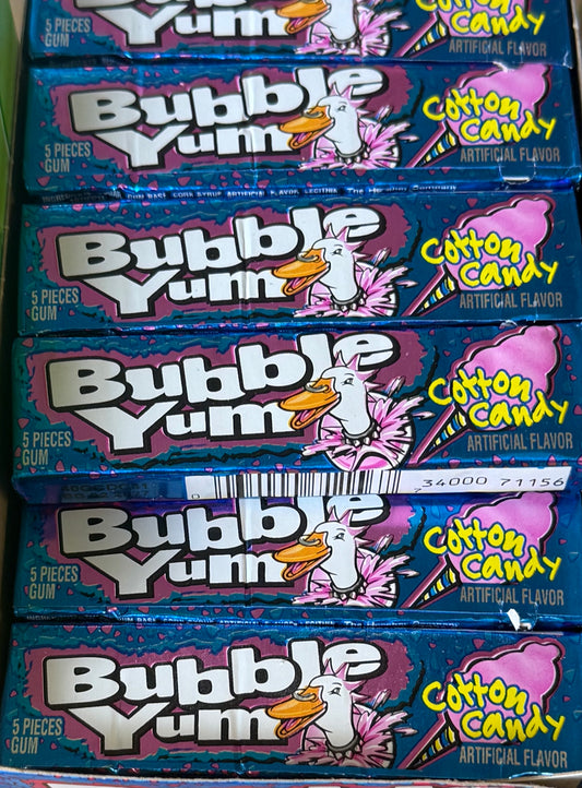 Bubble yum cotton candy gum