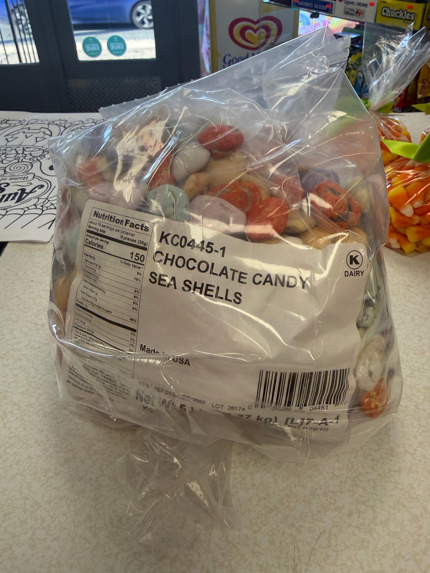 Chocolate Candy Seashells per pound